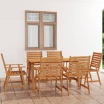 vidaXL Mobilier de salle à manger de jardin 7 Pièces Bois d'acacia solide
