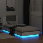 vidaXL Cadre de lit avec tête de lit et lumières LED blanc 90x200 cm