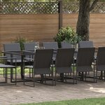 vidaXL Ensemble de salle à manger de jardin de 19 pièces avec coussins en acier et textilène