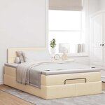 vidaXL Cadre de lit ottoman avec matelas crème 120x190 cm tissu