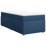 vidaXL Sommier à lattes de lit avec matelas Bleu 90x190 cm Tissu