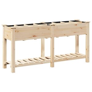 vidaXL Cache-pot de jardin avec étagère Beige 161 5 x 45 x 76 5 cm