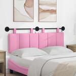 vidaXL Tête de lit suspendue Avec lumière LED Rose Tissu