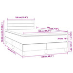 vidaXL Sommier à lattes de lit matelas LED gris foncé 120x190 cm tissu