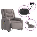 vidaXL Fauteuil de massage inclinable électrique Taupe Tissu