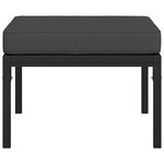 vidaXL Tabourets de jardin et coussins gris lot de 2 60x60x35 cm acier