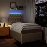 vidaXL Sommier à lattes de lit avec matelas Crème 120x200 cm Tissu