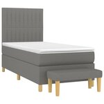 vidaXL Sommier à lattes de lit et matelas Gris foncé 90x190 cm Tissu