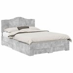 vidaXL Cadre de lit Gris béton 140 x 190 cm Bois d'ingénierie