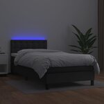 vidaXL Sommier à lattes de lit avec matelas et LED Noir 100x200cm