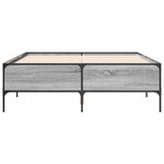 vidaXL Cadre de lit sonoma gris 140x200 cm bois d'ingénierie et métal