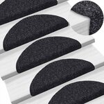 vidaXL Tapis autoadhésifs de marches 5 Pièces Noir 56x17x3 cm Aiguilleté