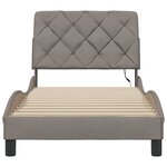vidaXL Cadre de lit avec LED sans matelas taupe 80x200 cm tissu