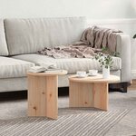 vidaXL Table basse 2 Pièces Naturel 49 x 49 x 28 cm Bois de pin massif