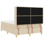 vidaXL Lit à ressorts avec matelas Crème 140 x 190 cm tissu