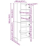 vidaXL Haut Armoire 2 Pièces Chêne noir Bois d'ingénierie