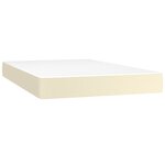 vidaXL Lit à sommier tapissier avec matelas Crème 120x200cm Similicuir