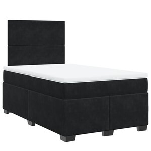 vidaXL Sommier à lattes de lit avec matelas Noir 120x200 cm Velours