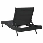 vidaXL Chaise longue Noir 70 x 197 x 82 cm Rattan synthétique  métal