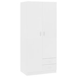 vidaXL Garde-robe Blanc 80x52x180 cm Bois d’ingénierie