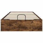vidaXL Cadre de lit ottoman avec stockage Chêne fumé 193 x 120 x 25 cm