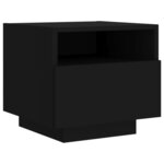 vidaXL Table de chevet avec lumières LED noir 40x39x37 cm