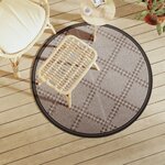 vidaXL Tapis d'extérieur marron Ø120 cm PP