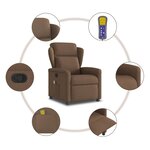 vidaXL Fauteuil de massage inclinable Marron Tissu
