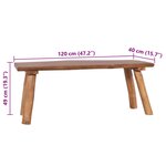 vidaXL Banc de jardin 120 cm Bois de teck solide