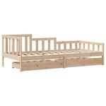 vidaXL Lit de jour avec tiroirs sans matelas 90x200 cm bois massif