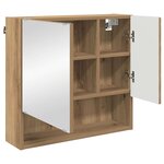 vidaXL Armoire Miroir Montage mural Chêne artisanal 59 x 17 x 55 cm