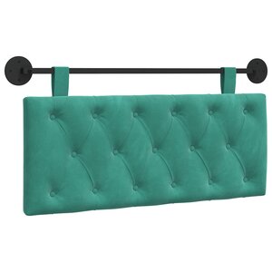vidaXL Tête de lit suspendue Avec lumière LED Turquoise Velours
