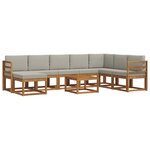 vidaXL Ensemble de canapés d'extérieur 9 Pièces Gris Naturel et Clair