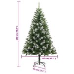 vidaXL Sapin de Noël artificiel à charnières avec neige floquée 180 cm