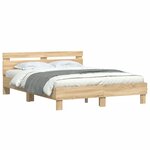 vidaXL Cadre de lit avec LED sans matelas chêne sonoma 150x200 cm