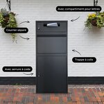 Boîte aux lettres avec compartiment séparé - ParcelXL - Noir - Boîte à colis autonome