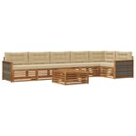 vidaXL Ensemble de canapés d'extérieur 7 Pièces Naturel et Beige