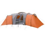 vidaXL Tente familiale à dôme 12 personnes gris et orange imperméable