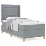 vidaXL Lit à ressorts avec matelas gris clair 100x200 cm en tissu