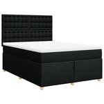 vidaXL Sommier à lattes de lit avec matelas Noir 140x190 cm Tissu