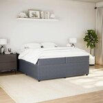 vidaXL Sommier à lattes de lit et matelas Gris foncé 200x200cm Velours