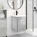 vidaXL Meuble de salle de bain avec robinet Gris béton