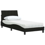 vidaXL Lit avec matelas Hanko noir 90x190 cm tissu