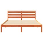 vidaXL Cadre de lit avec tête de lit Brun cire 160 x 210 cm Pin massif