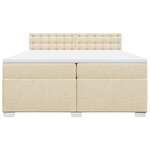 vidaXL Sommier à lattes de lit avec matelas Crème 200x200 cm Tissu