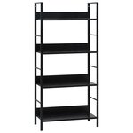vidaXL Bibliothèque à 4 niveaux noir 60x27 6x124 5cm bois d'ingénierie