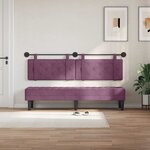 vidaXL Tête de lit suspendue Avec lumière LED Pourpre Velours