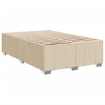 vidaXL Sommier à lattes de lit avec matelas Crème 120x200 cm Tissu