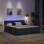 vidaXL Lit de rangement LED avec matelas Gris foncé 200 x 200 cm
