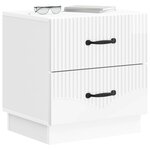 vidaXL Cabinet de chevet 2 pc Blanc brillant 43 x 34 5 x 44 5 cm